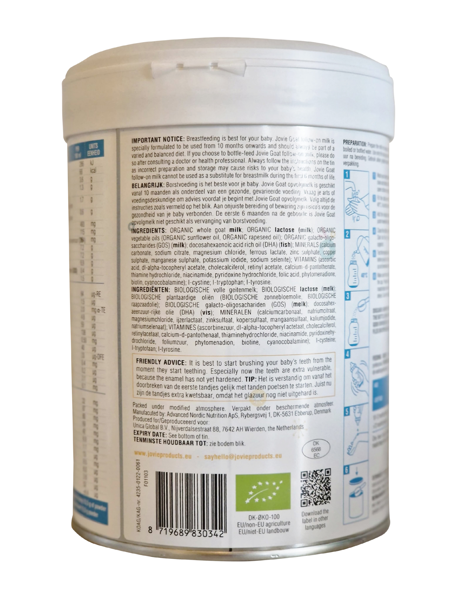 Jovie Goat Organic toddler milk
