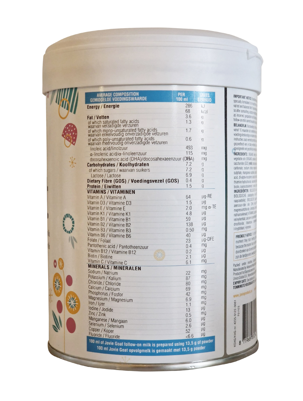 Jovie Goat Organic toddler milk
